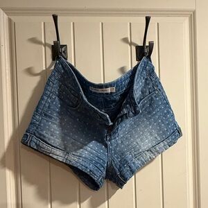 Melrose and Market Light Blue Patterned Denim Shorts